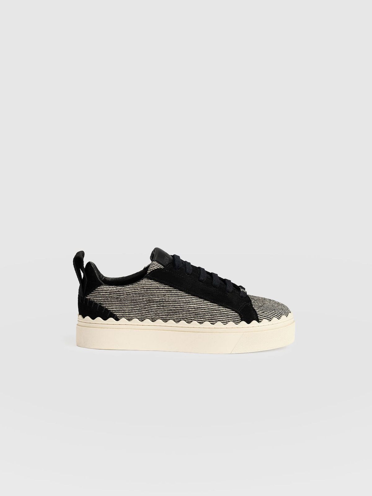 Brook Scallop Trainer - Black Linen
