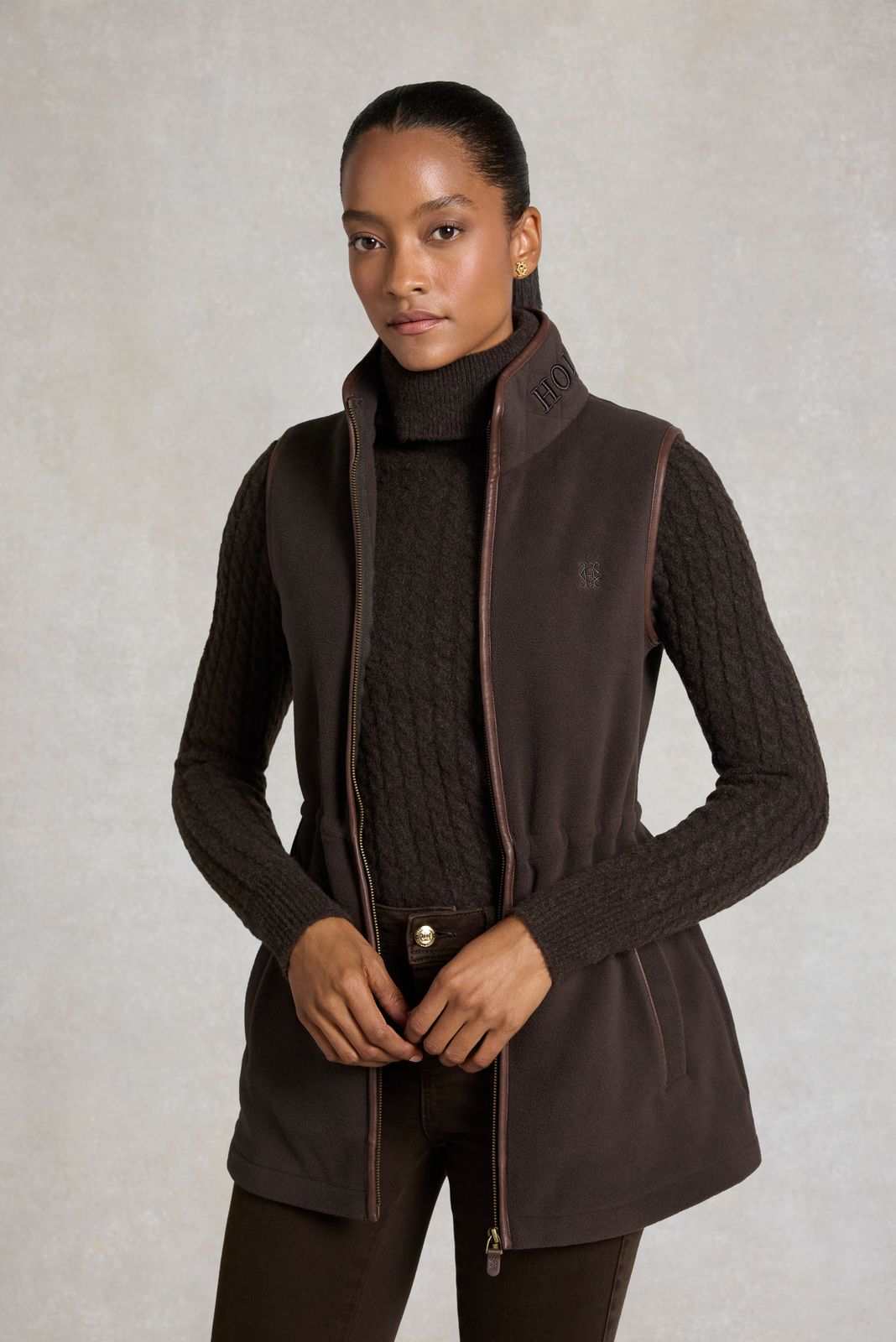 Country Longline Fleece Gilet (Chocolate)