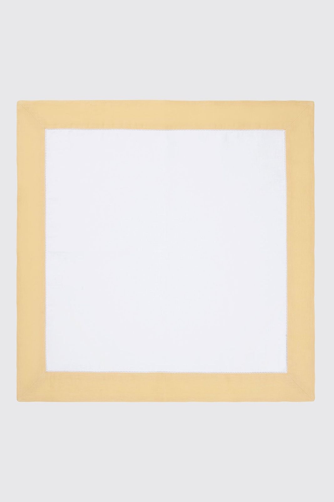 Set of 4 Ravenna Napkins White & Yellow Linen