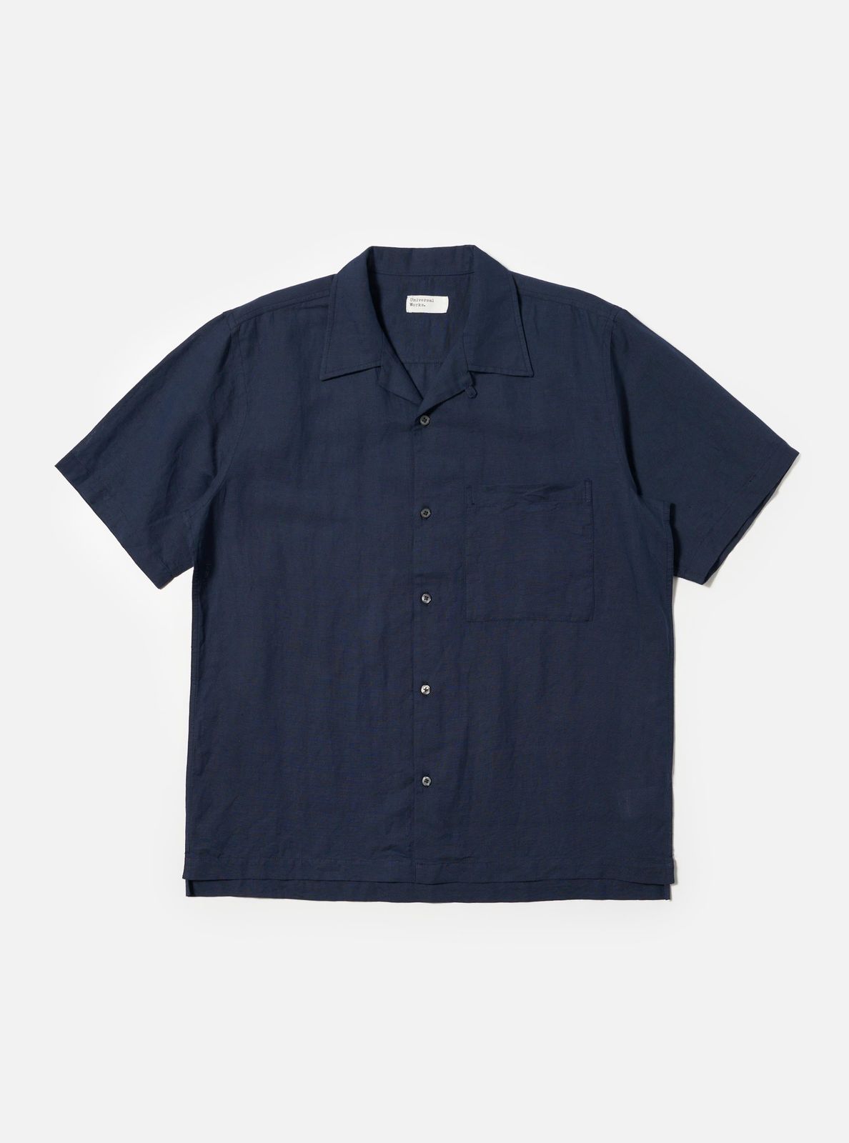 Navy Linen Cotton Shirting Camp Shirt
