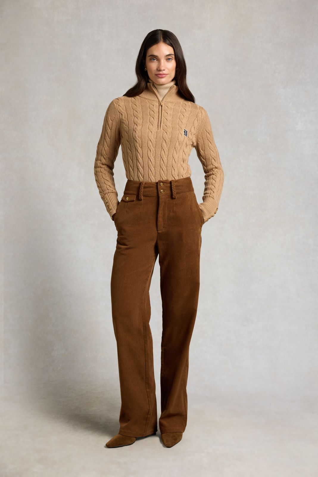Tailored Wide Leg Cord (Caramel)