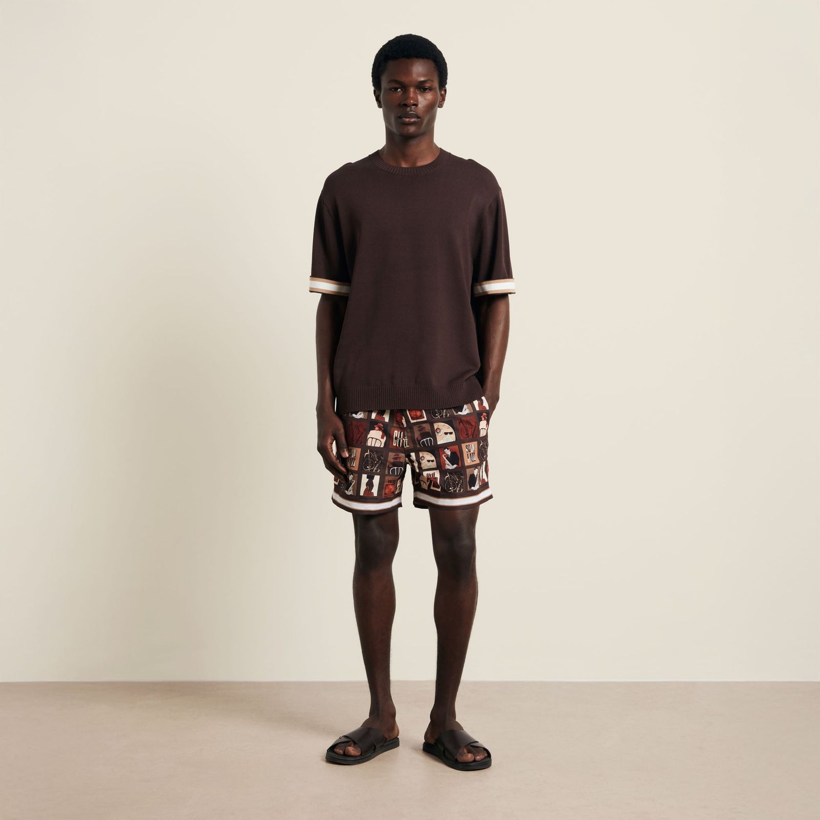 Baller Knitted T-shirt - Chocolate Brown