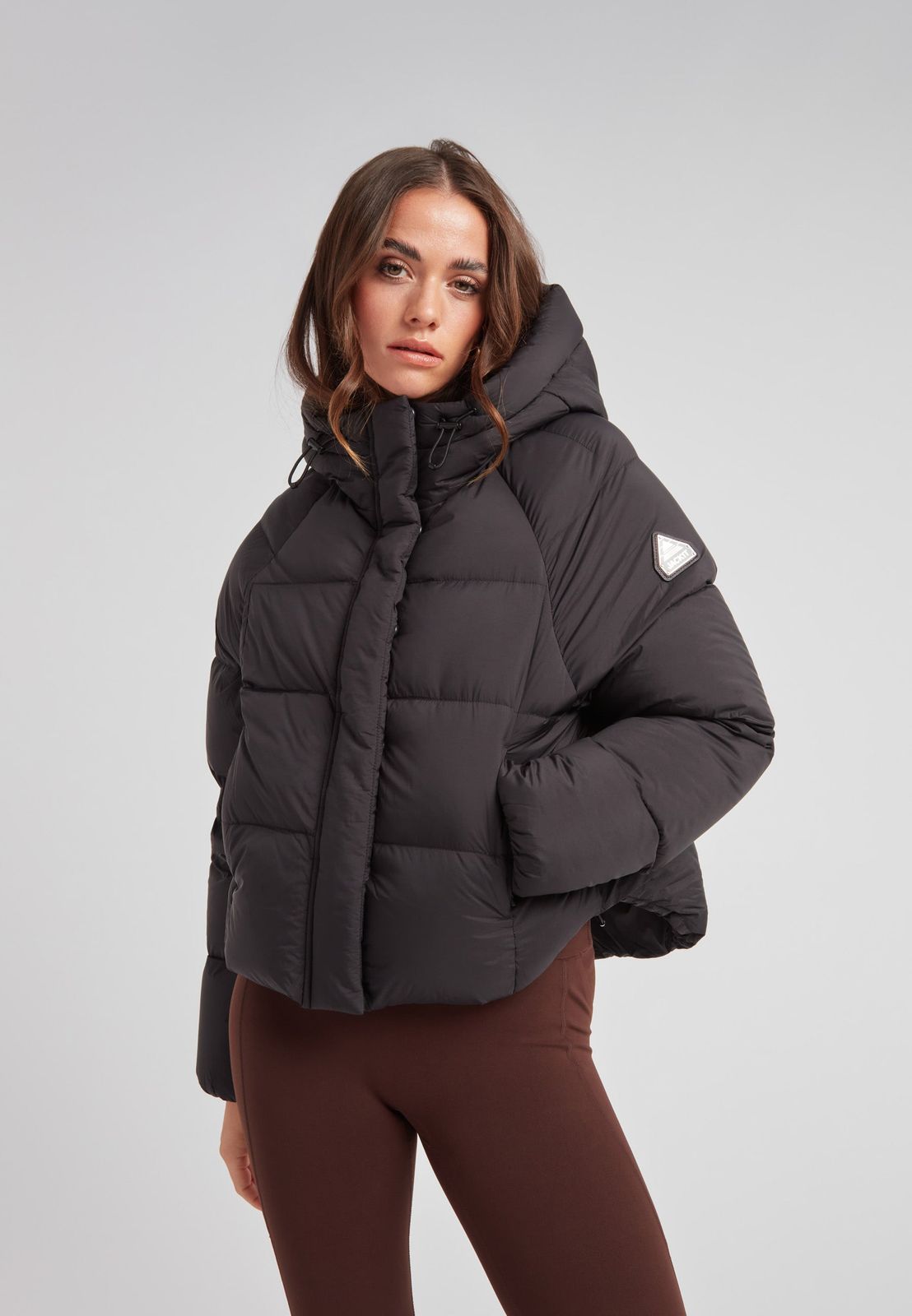 Cloud Crop Down Puffer Jacket Black