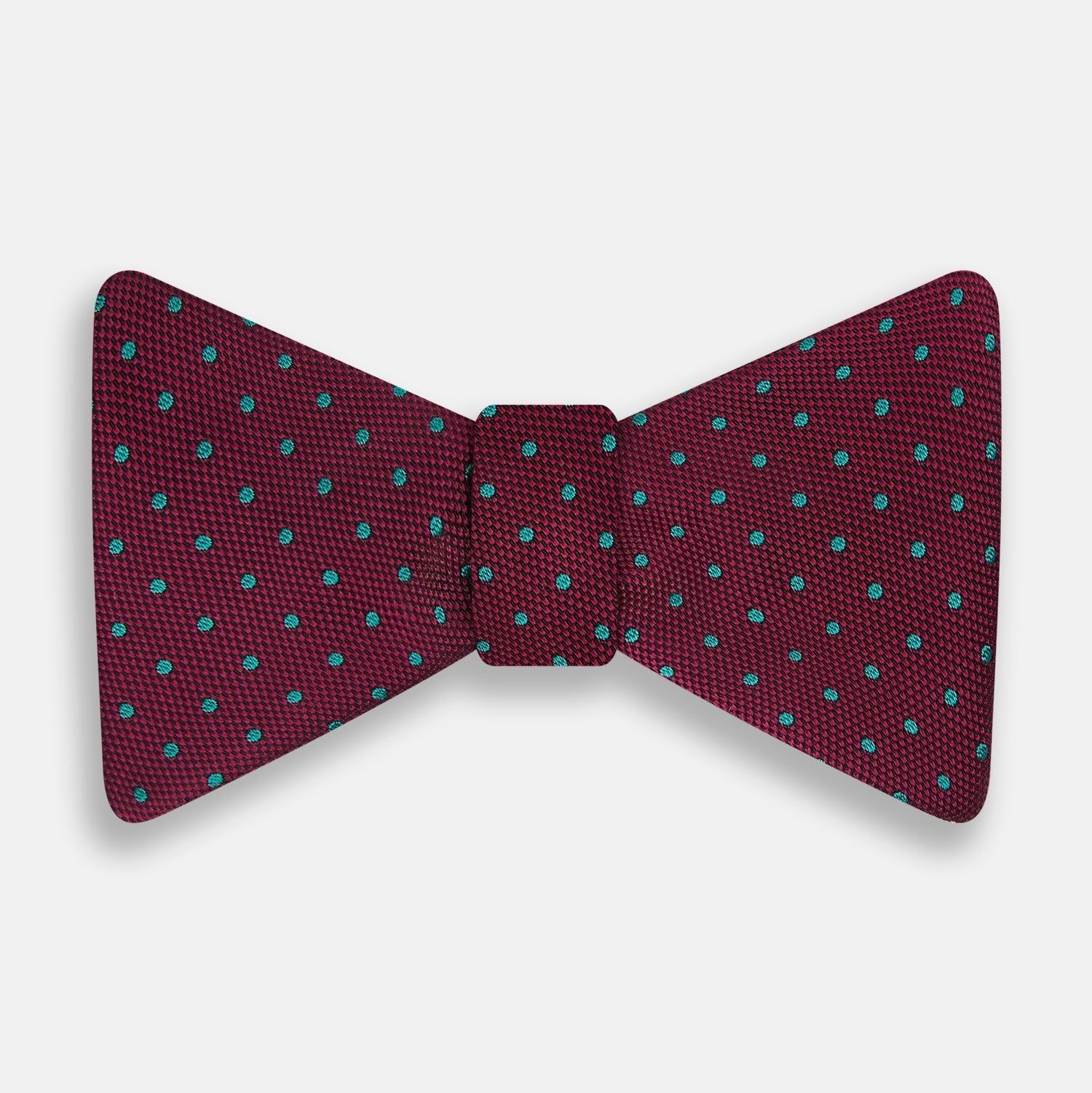 Green and Magenta Spot Silk Bow Tie