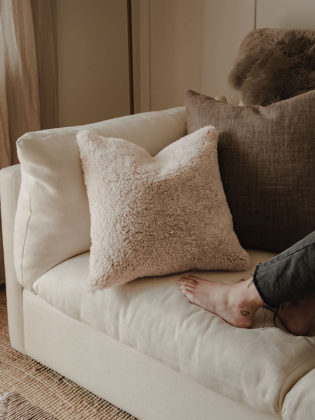 Shearling Cushion - Moonlight