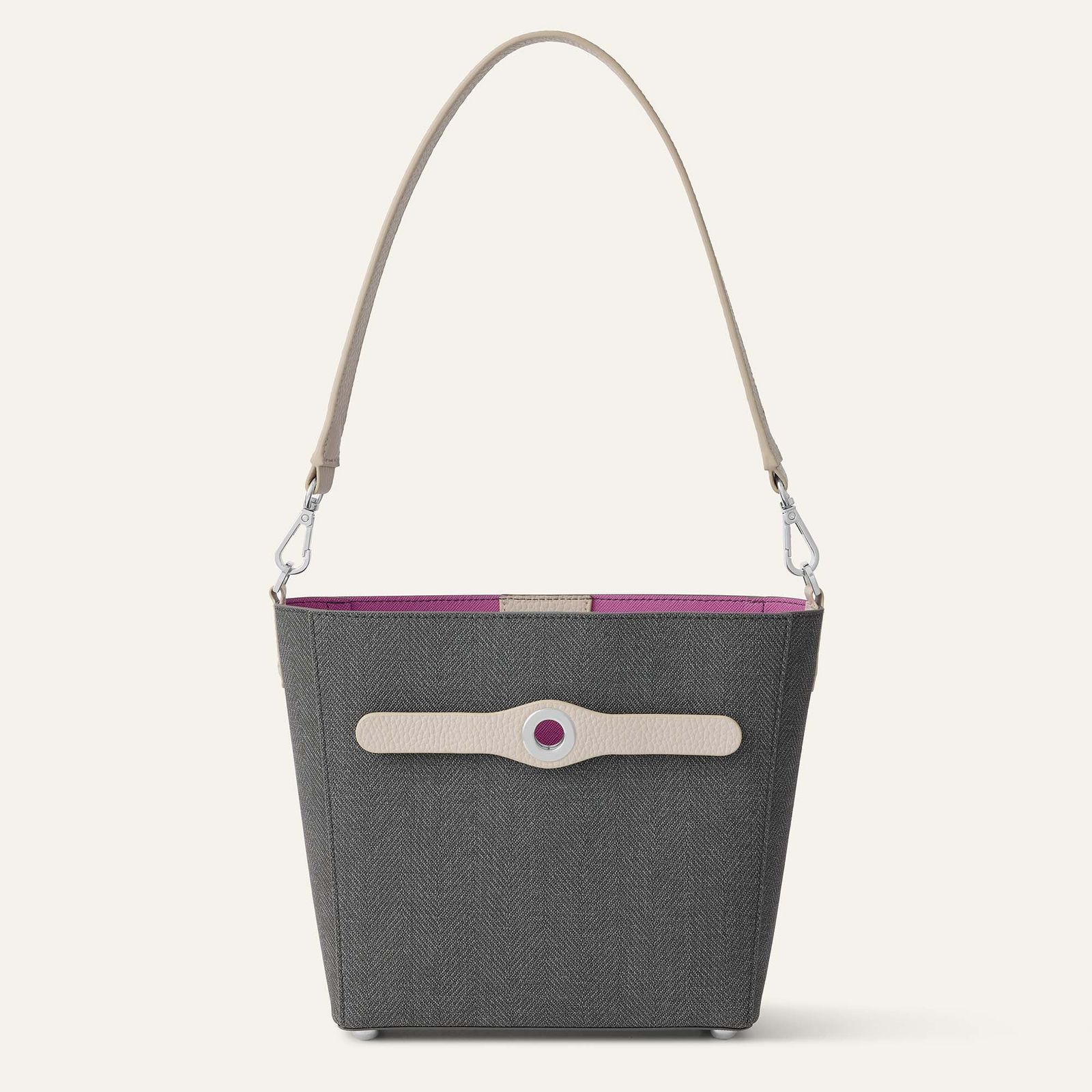 Mini S | Charcoal Porcelain with Silver hardware