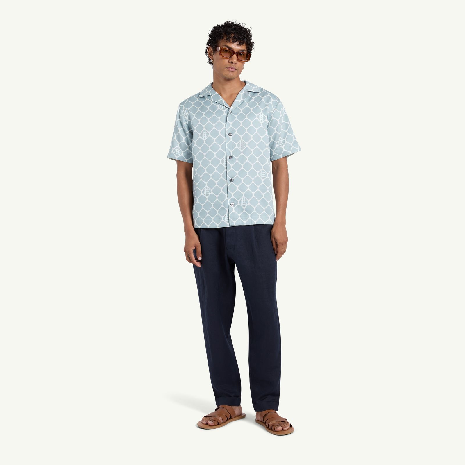 DEIRA PRINTED VALBONNE - POWDER BLUE