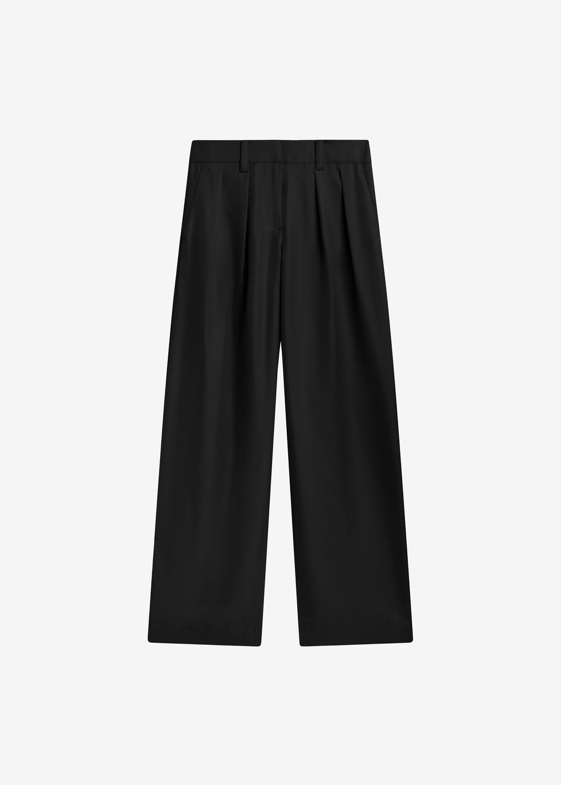 Marfa Pleated Silk Trousers - Black