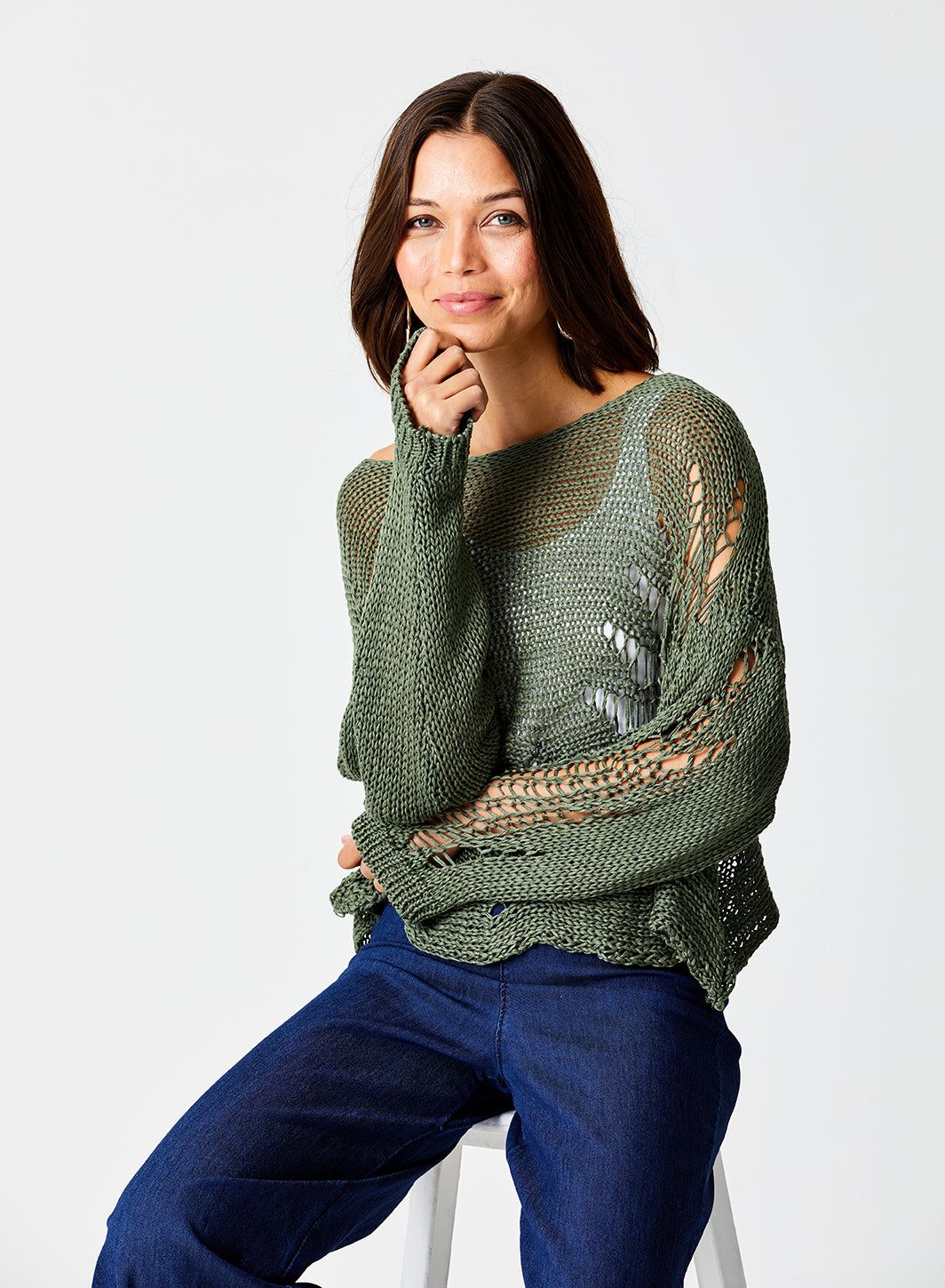 James Open Knit Short Sweater