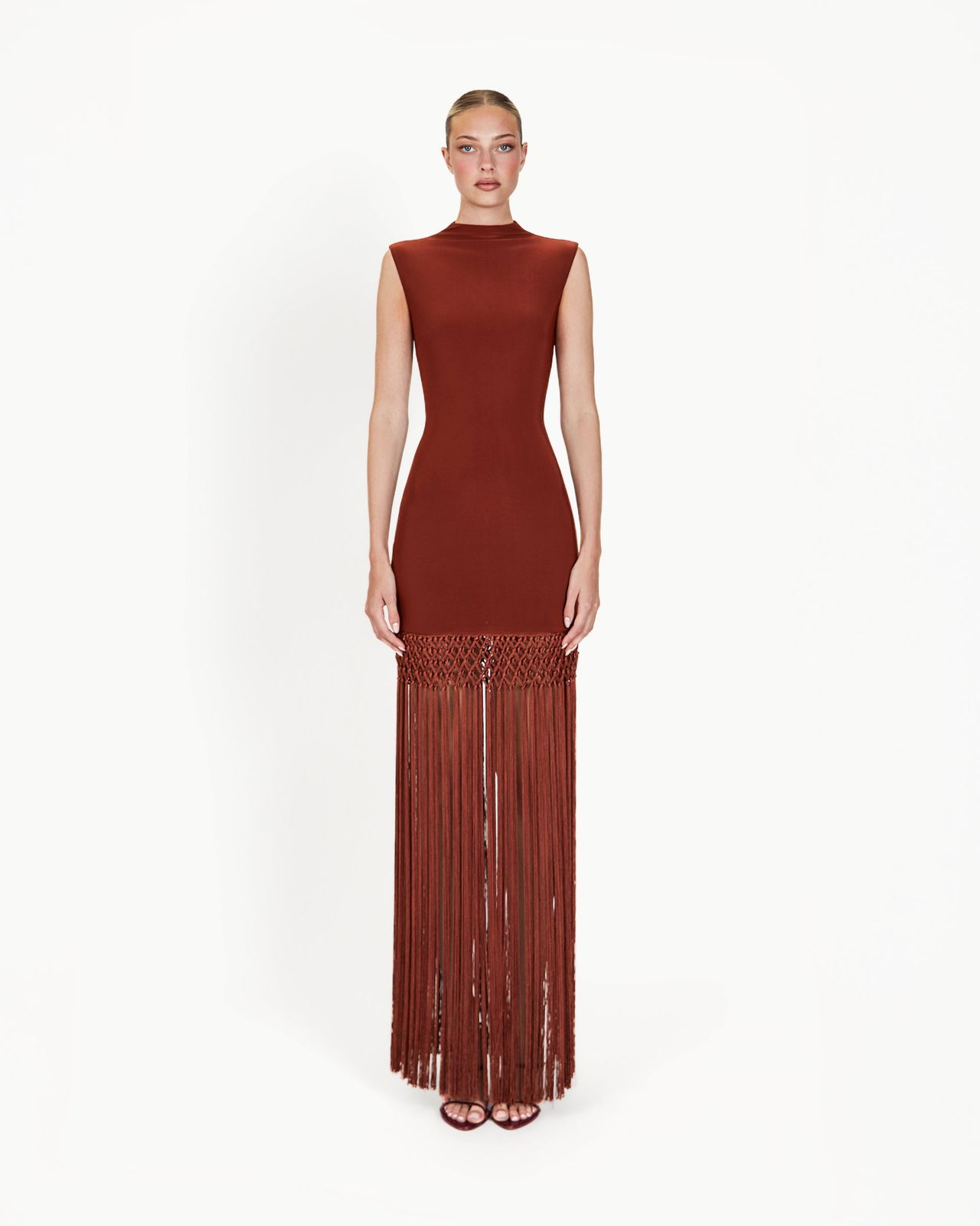 Khumi Mini Dress - Rust Brown