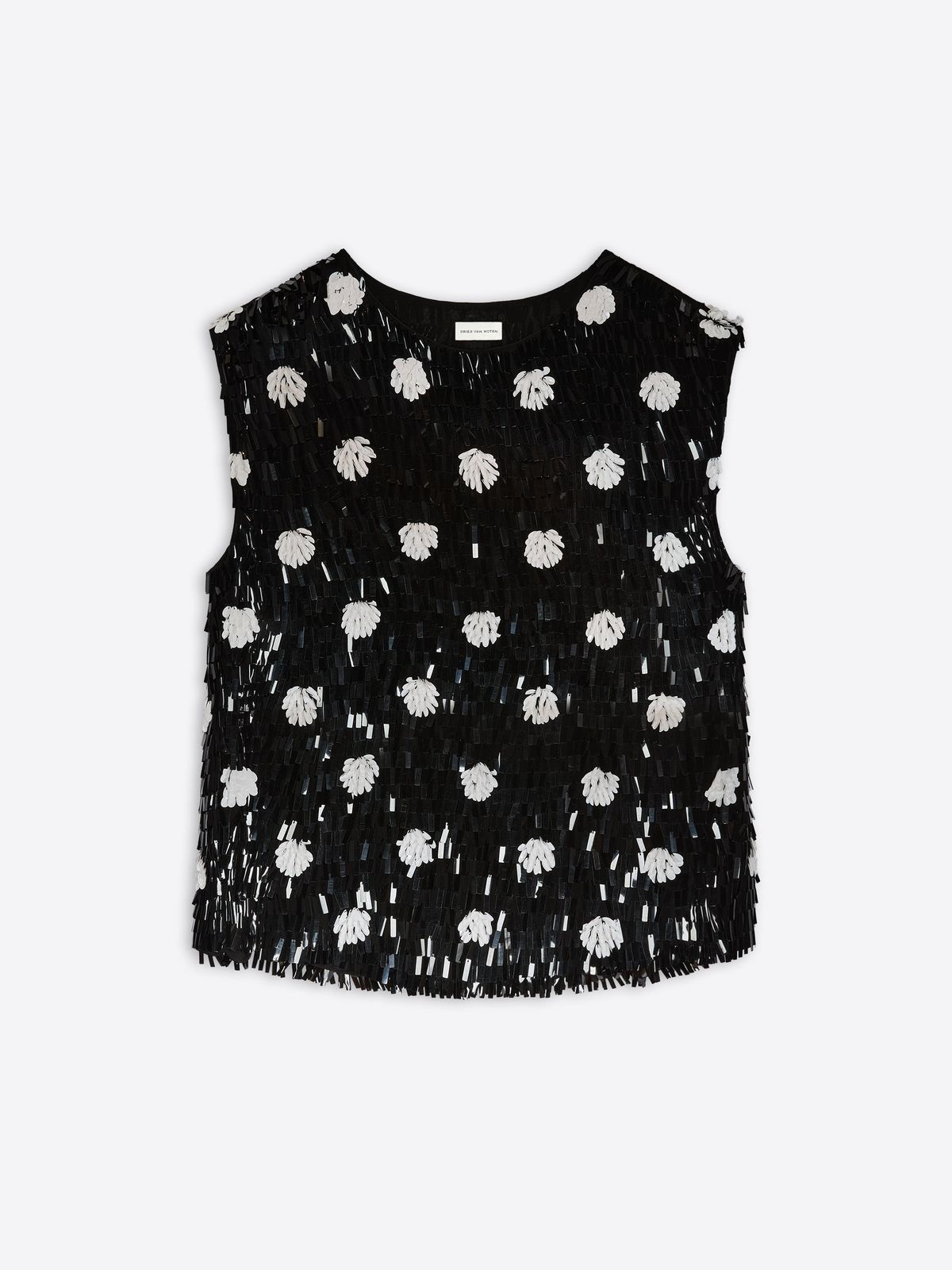 Embroidered silk top