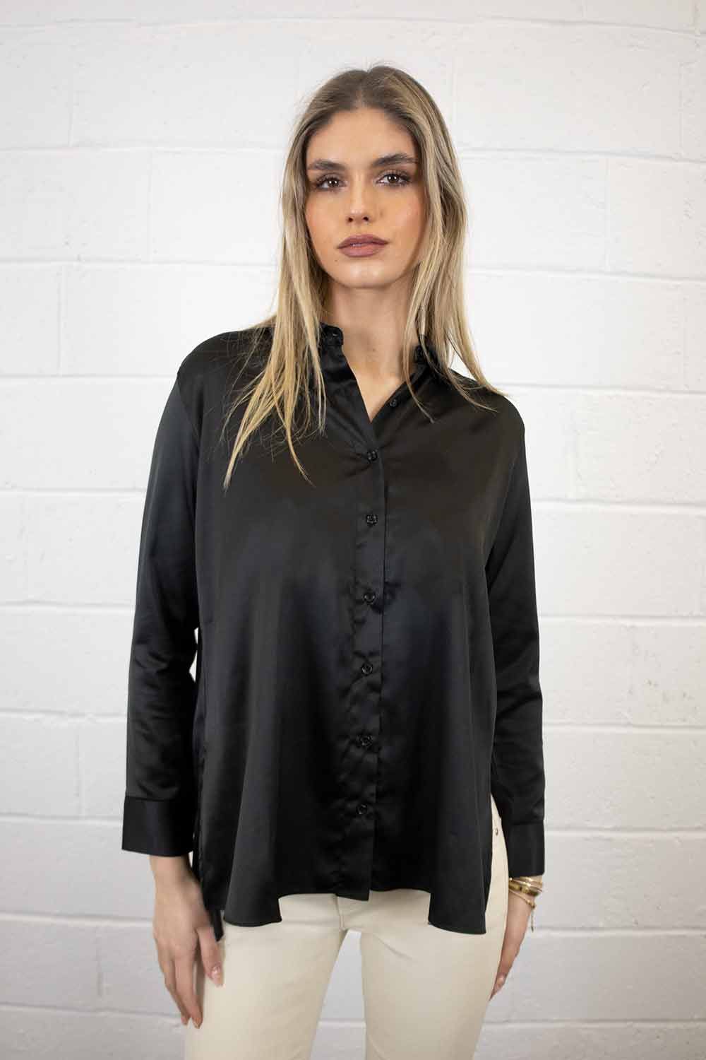Mia Silk Look Swing Shirt