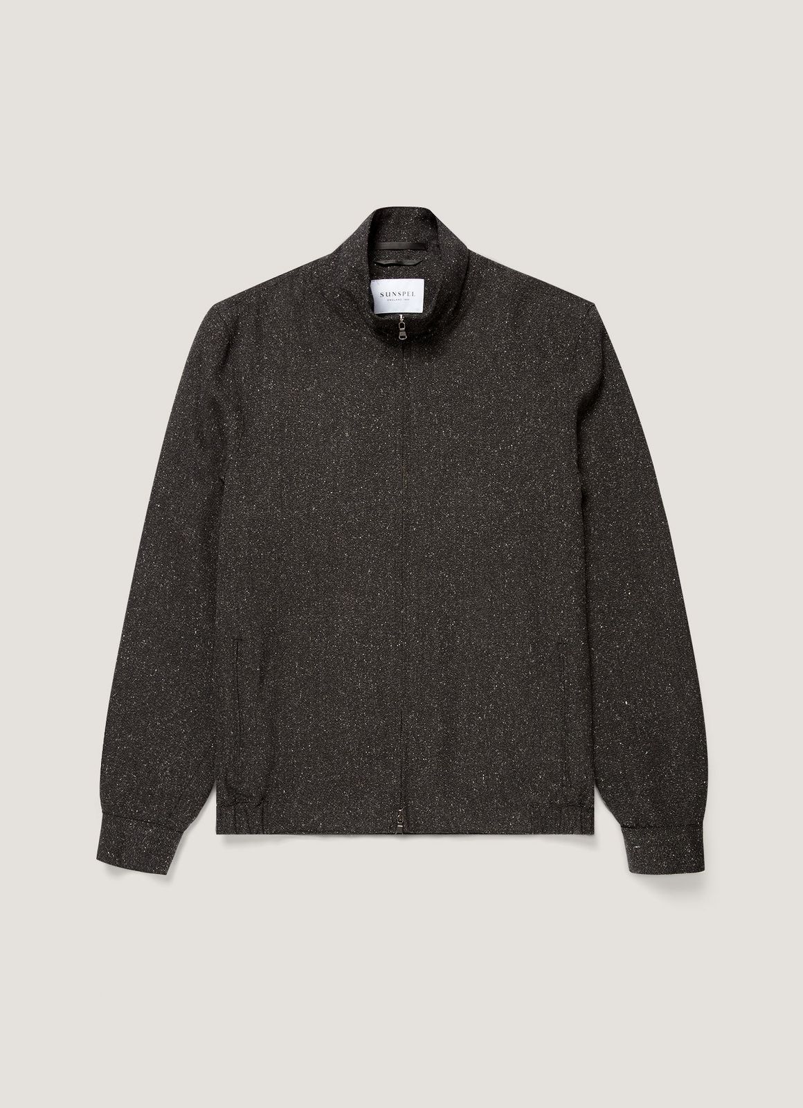 Men's Donegal Tweed Zip Jacket in Anthracite Melange