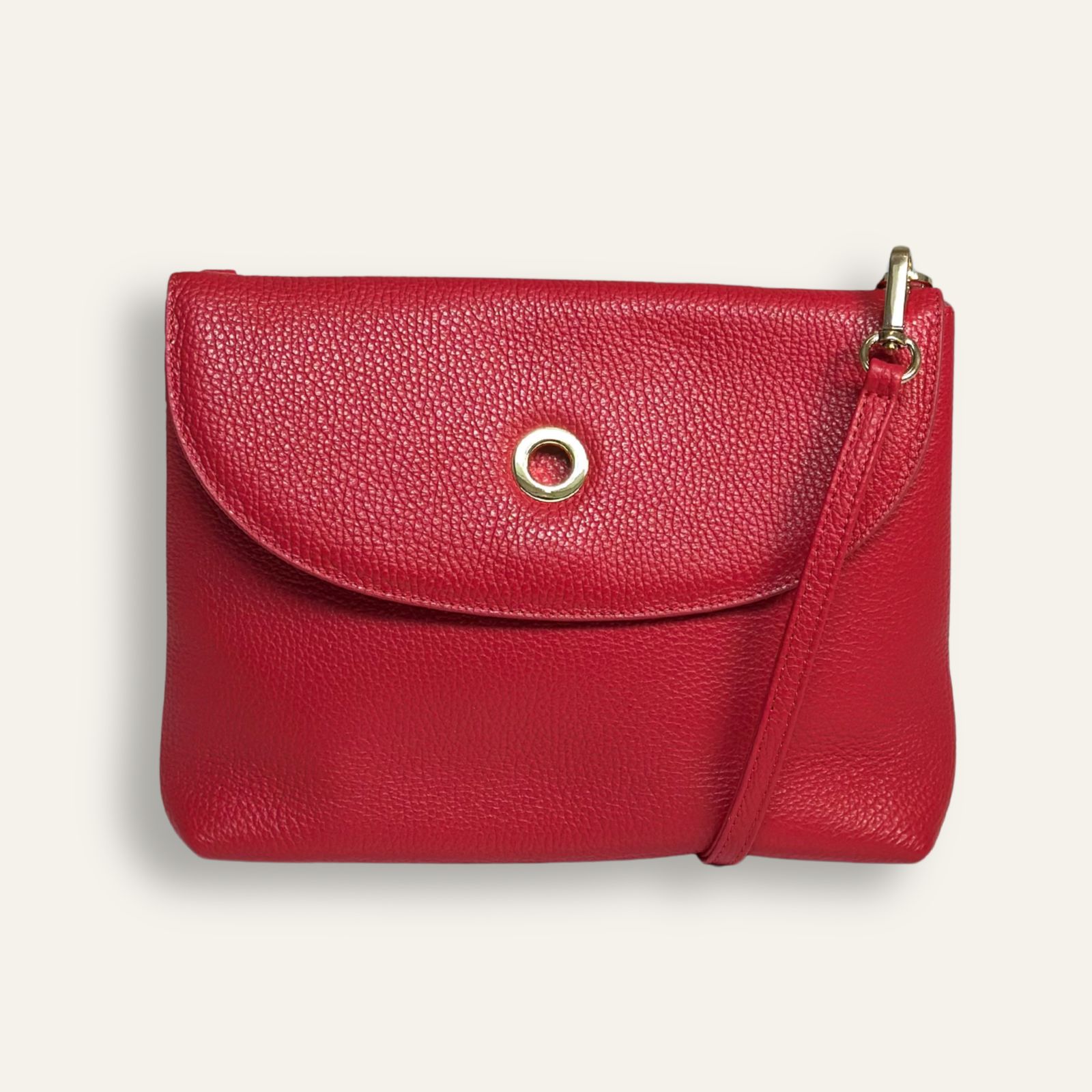 Preloved Jasmine Crossbody | Pillarbox Red with Gold hardware