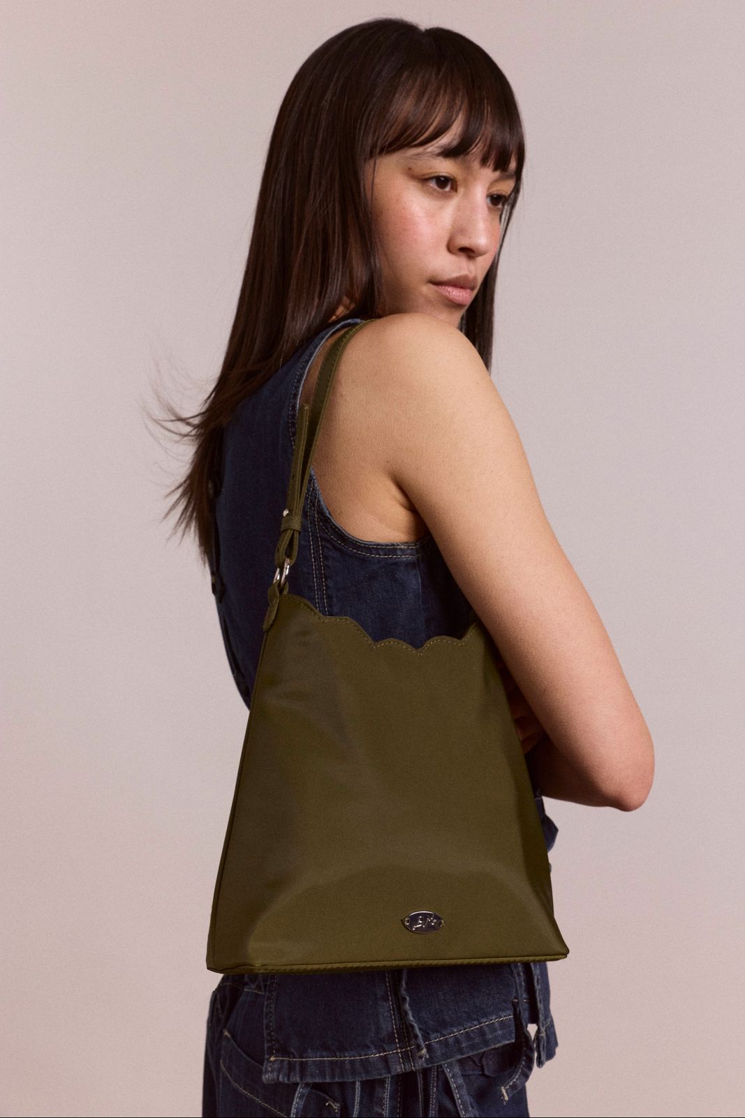Lorelai Bag In Heavy Satin - Olive