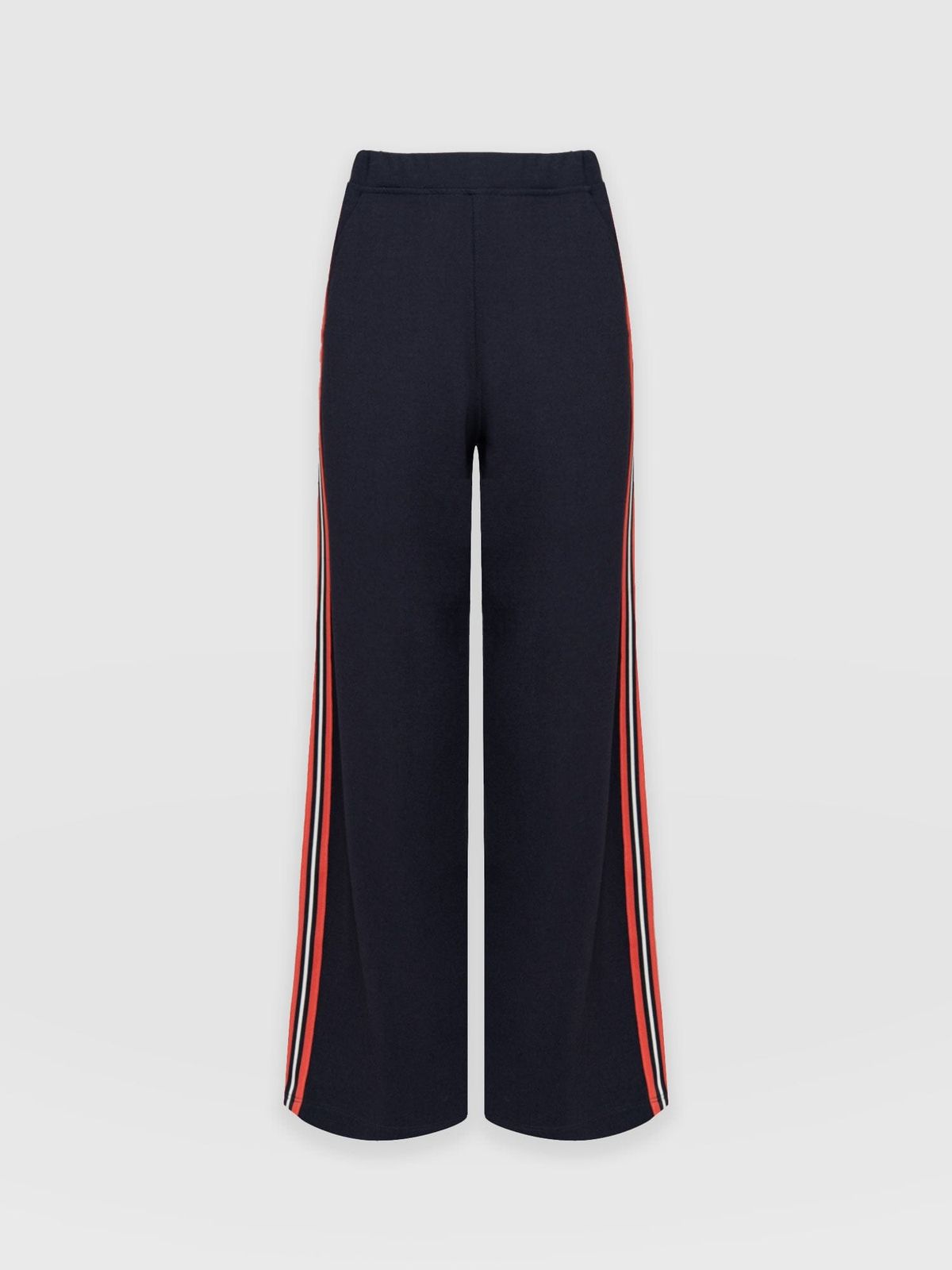 Hoxton Wide Leg Pant - Navy/red Stripe