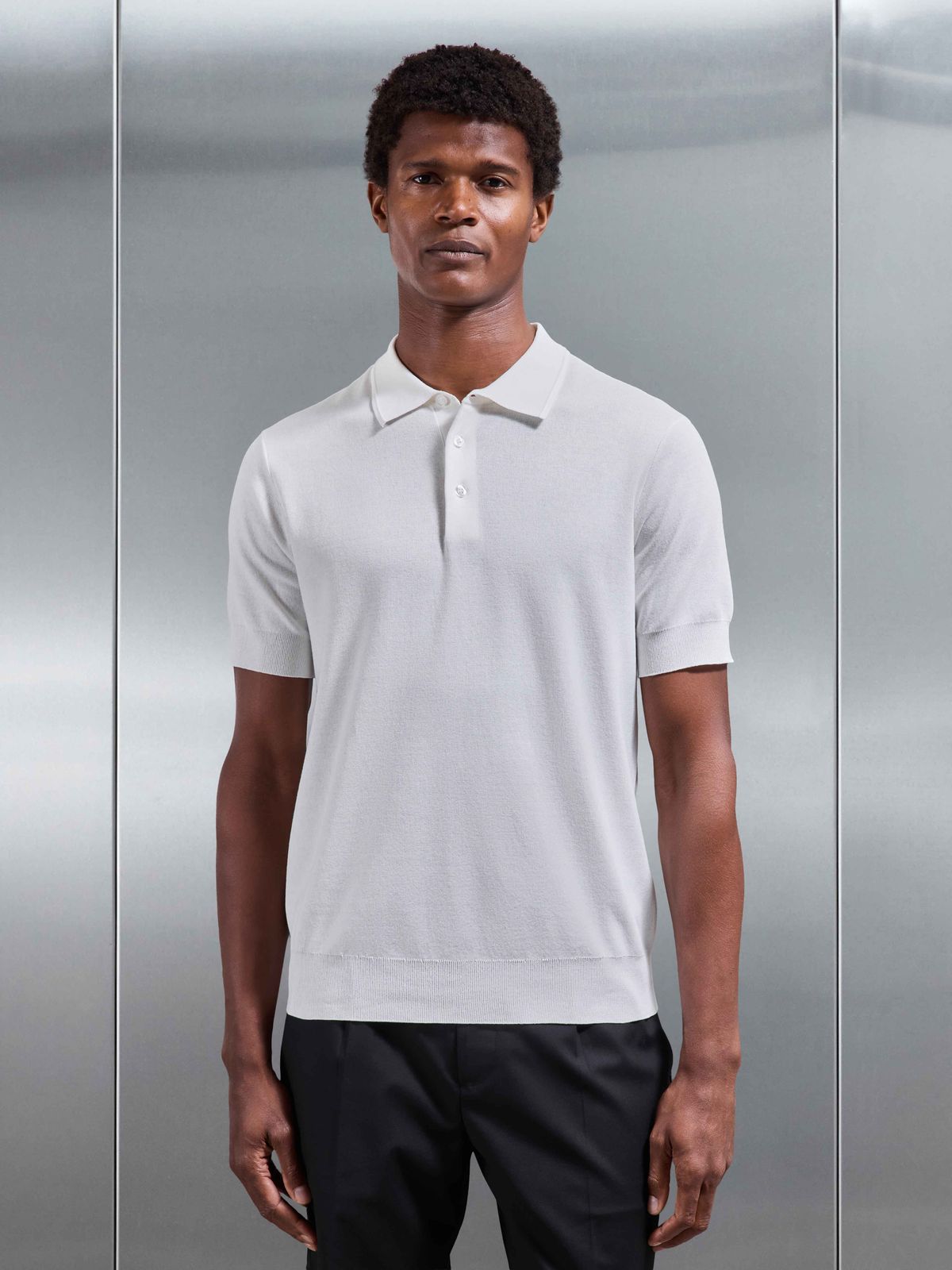 Como Knitted Polo Shirt in White