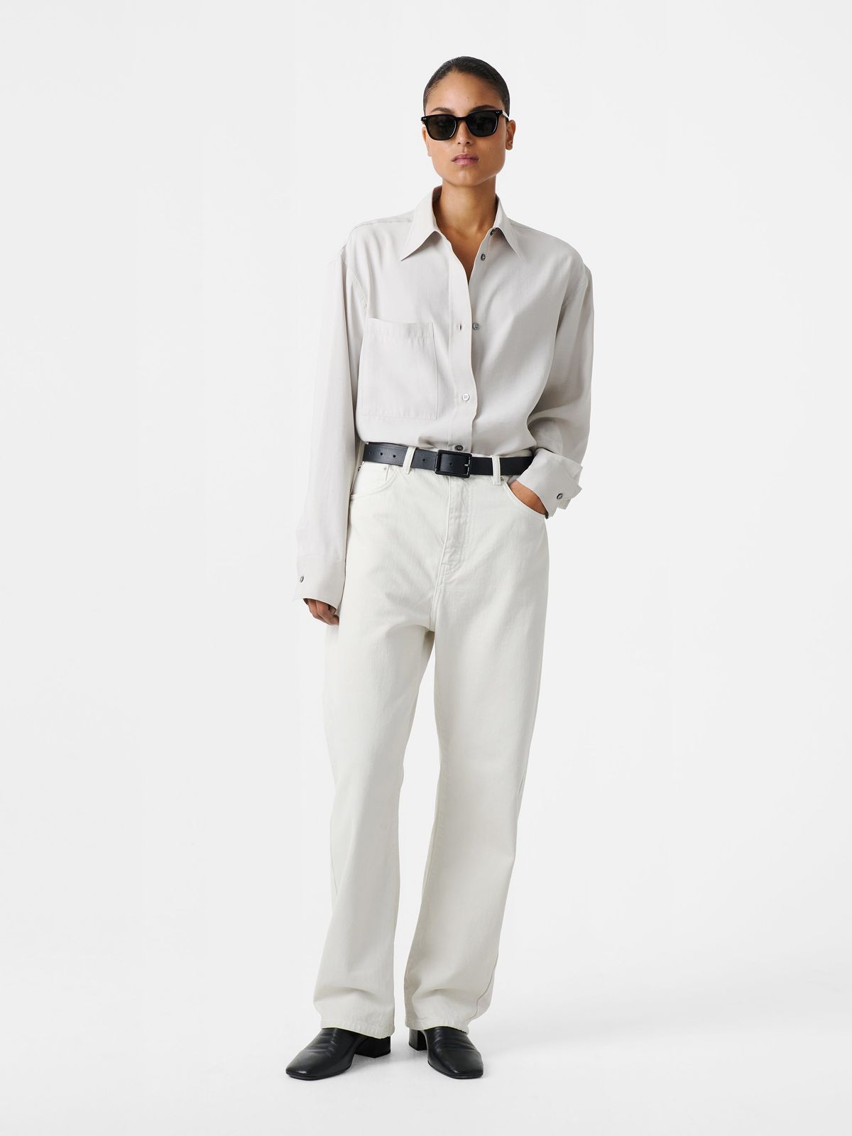 Denjo Straight Leg Denim Pant in Ice