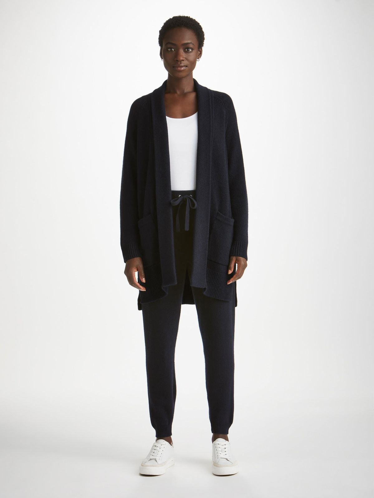 Cashmere Cardigan & Trousers Set Navy